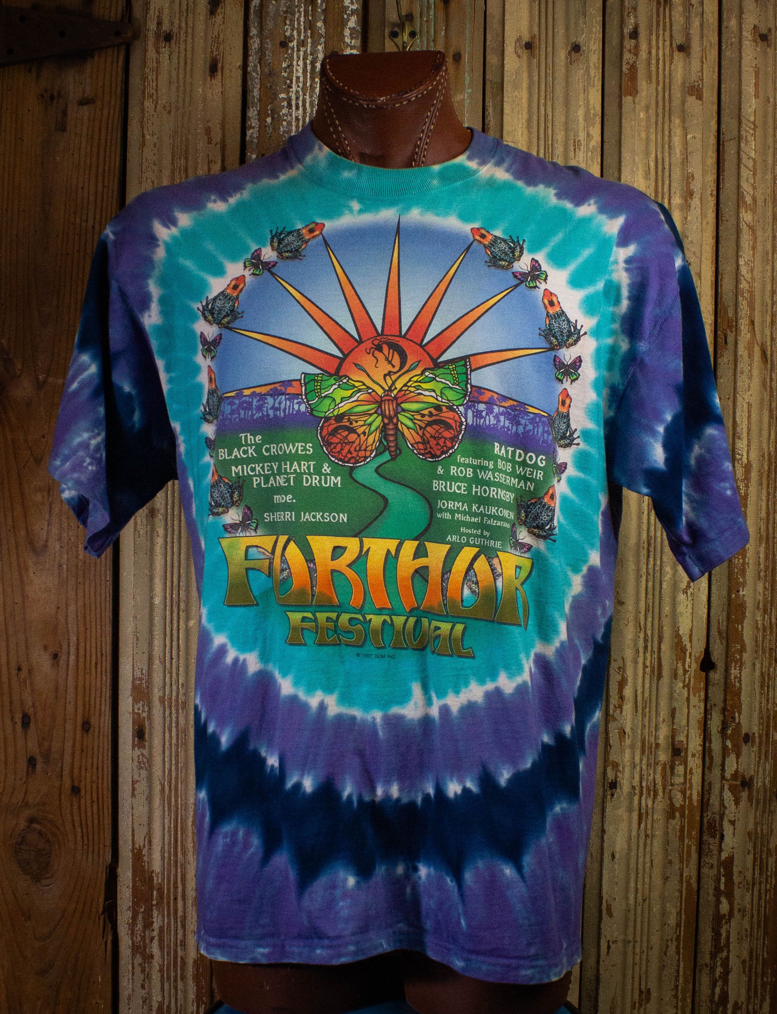 image of Band Tees x Vintage 1997 Further Festival Concert T Shirt in Blue, Men's (Size XL)