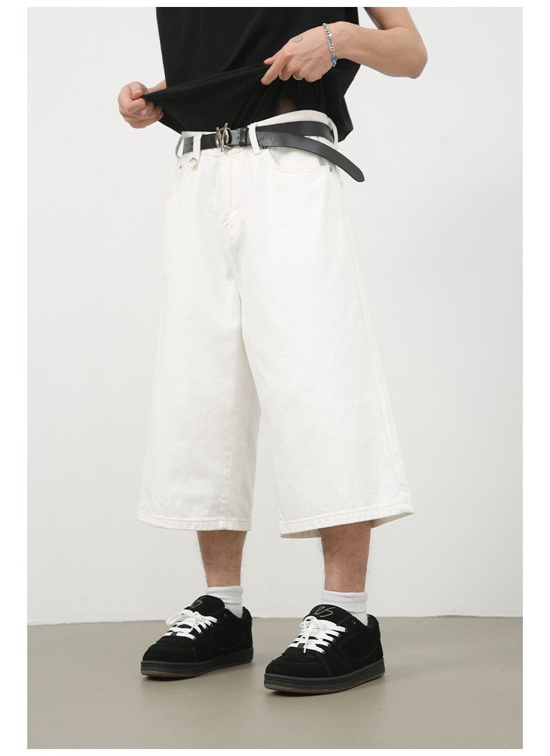 Japanese Brand × Jean White retro all-match loose denim shorts Size US 32 / EU 48 - 3 Thumbnail