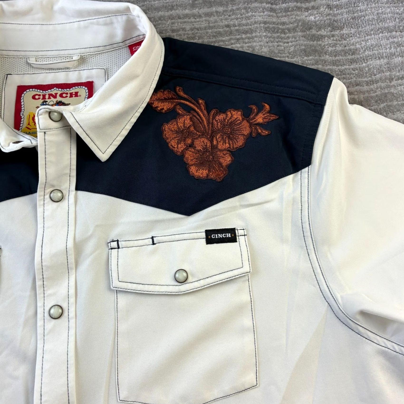 YOKE Cinch Shirt Mens XL Button-Up Western Snap Vented Yoke Paisley Size US XL / EU 56 / 4 - 3 Thumbnail