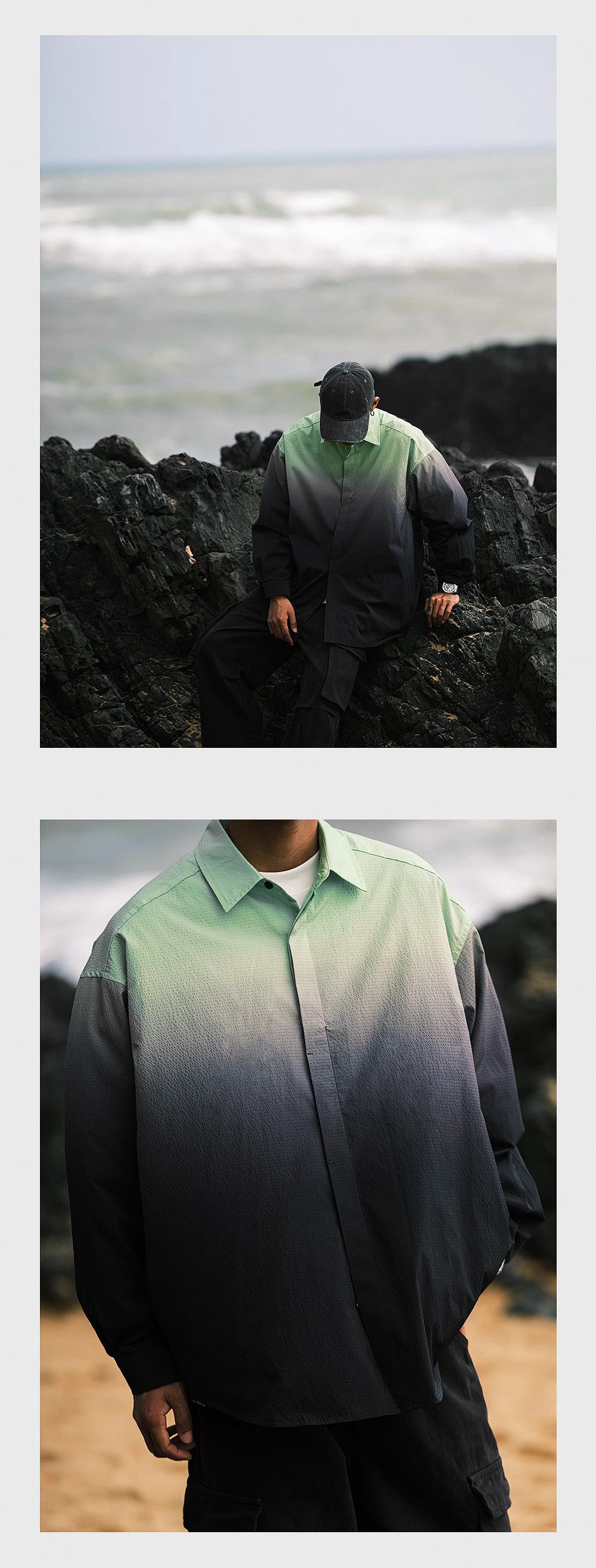 Other Ombre-Dyed Button Up Apple Green Shirt Size US M / EU 48-50 / 2 - 5 Thumbnail