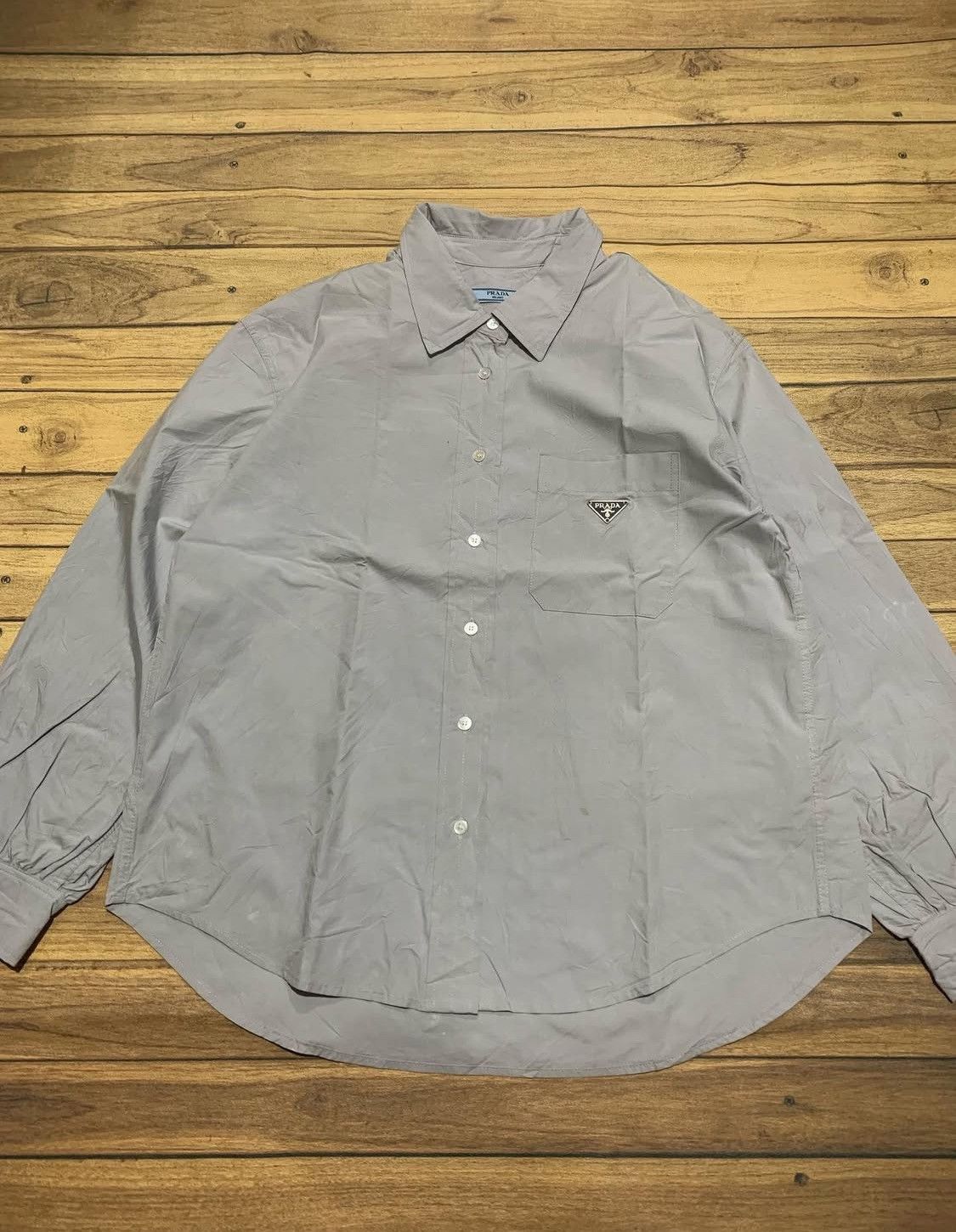Prada 🔥PRADA - LOGO BUTTON UP SHIRTS Size US L / EU 52-54 / 3 - 1 Thumbnail