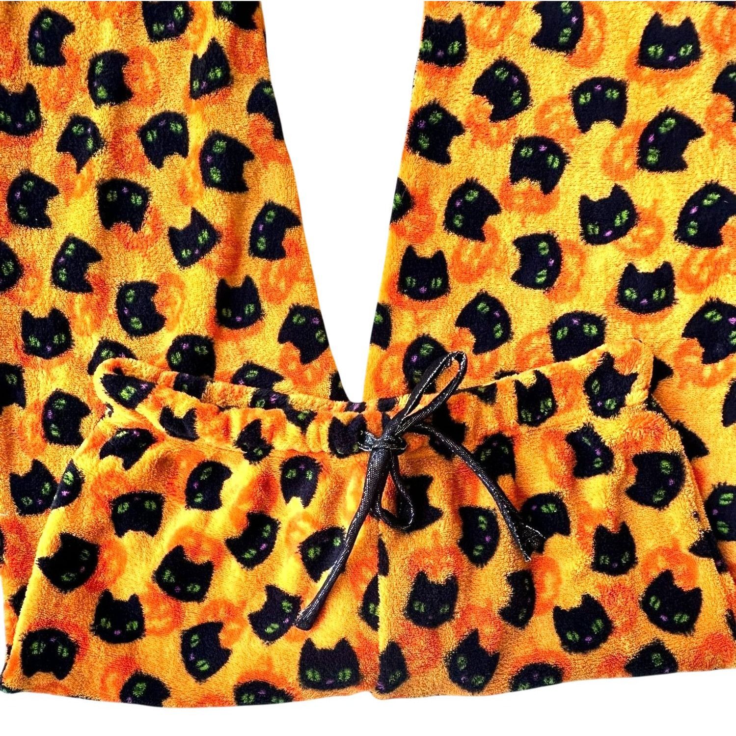 Other Pillow Talk Pajama Bottoms Medium Black Cats Jack O Lanterns Size 30" / US 8 / IT 44 - 8 Thumbnail