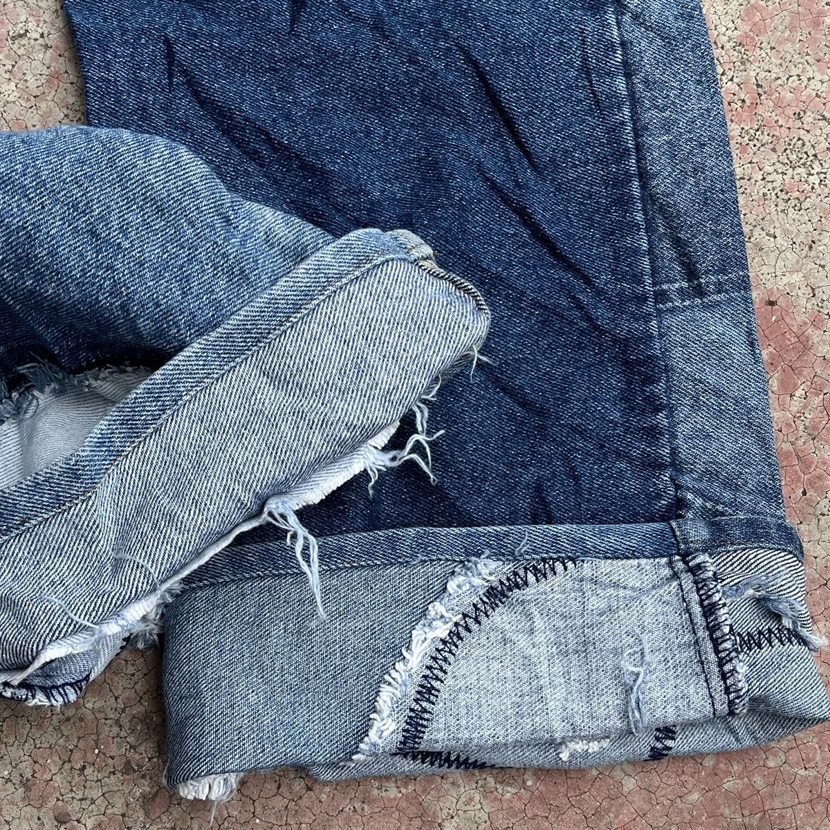 Designer × Japanese Brand RARE!! PUNAH Designer Patchwork Denim Pants Size US 29 - 6 Thumbnail