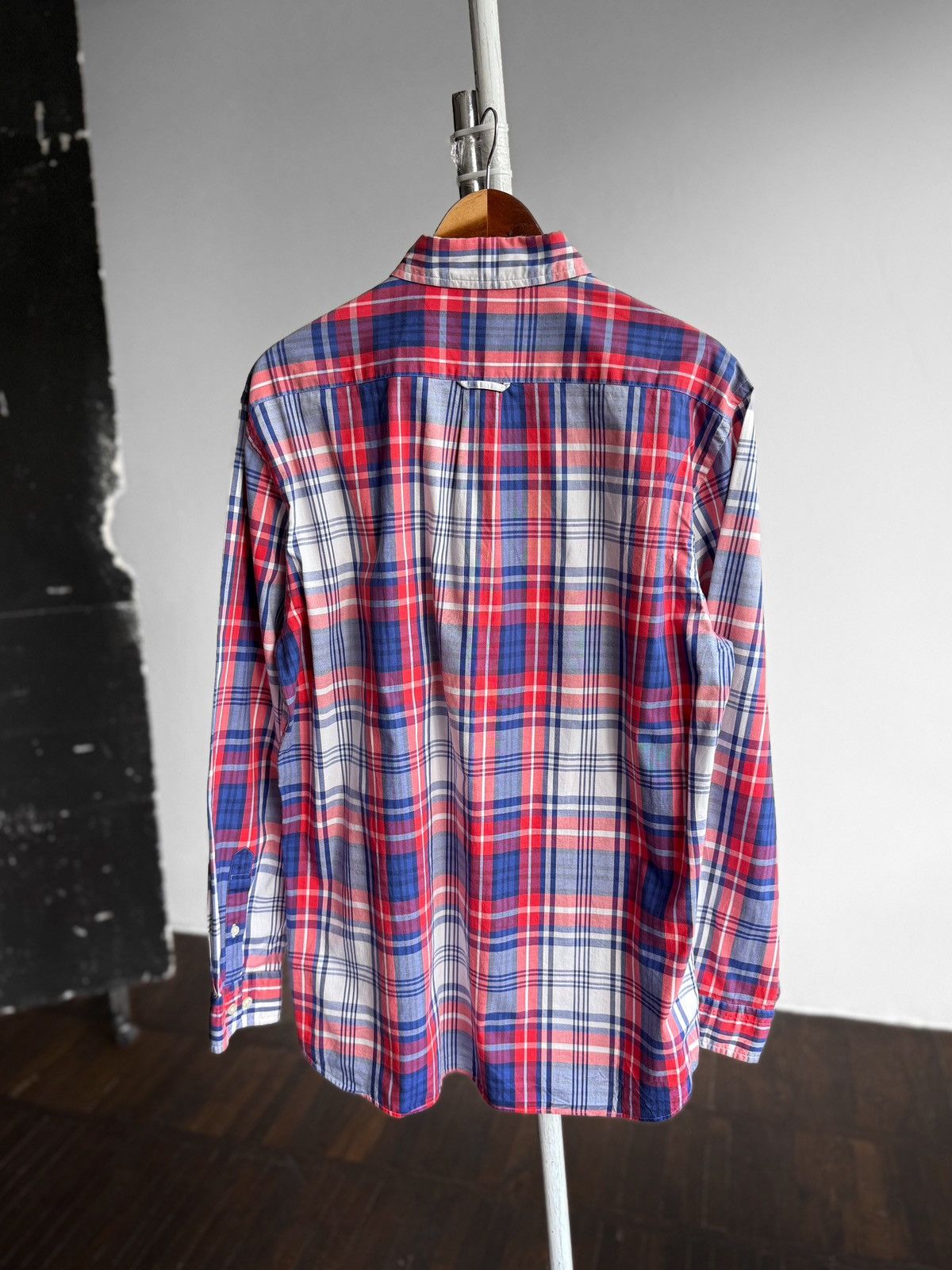 Gant Gant Mens Red Blue Striped Egyptian Cotton Button Down Shirt Size US L / EU 52-54 / 3 - 2 Thumbnail