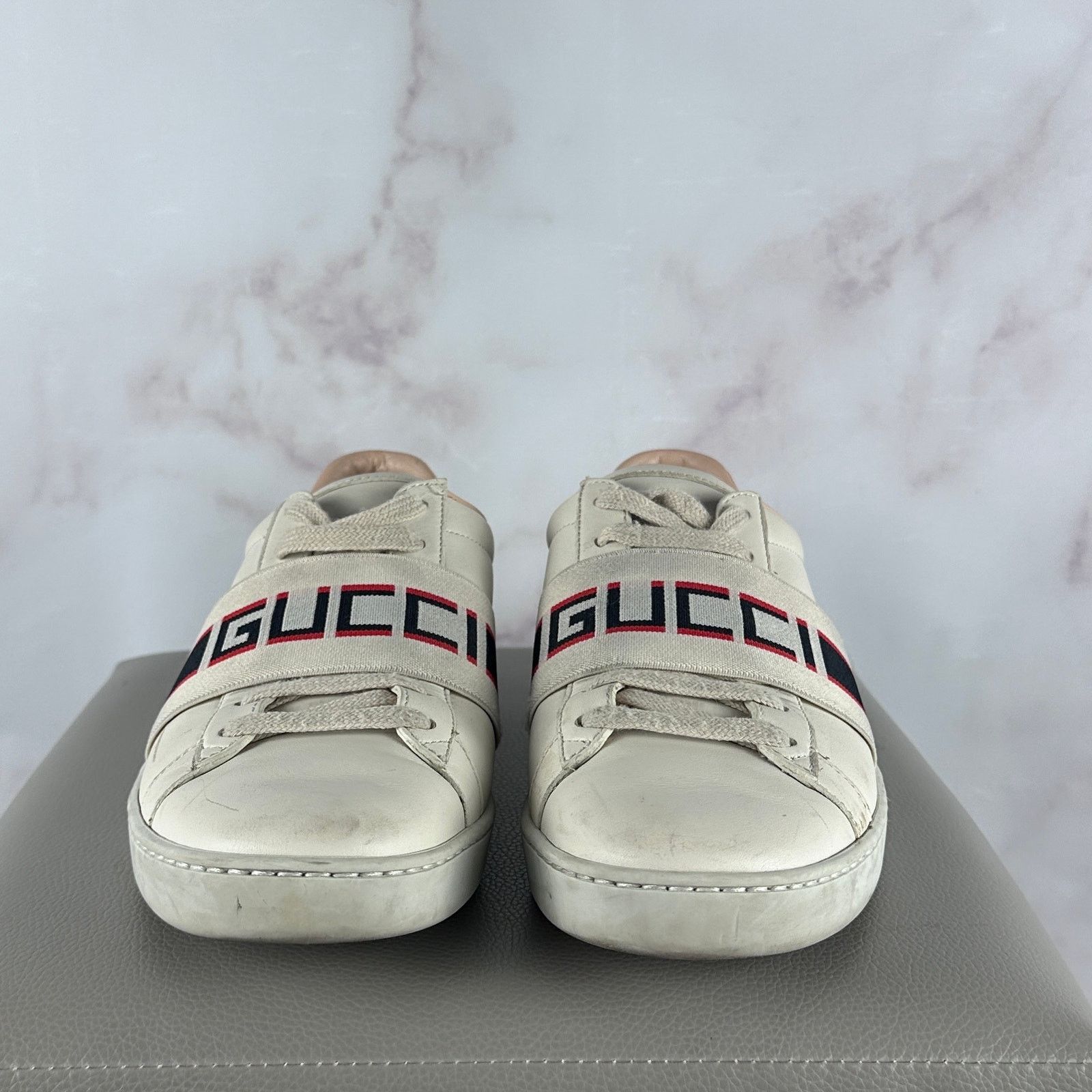 Gucci Ace Stripe White Low Sneaker Size US 5.5 / IT 35.5 - 10 Thumbnail