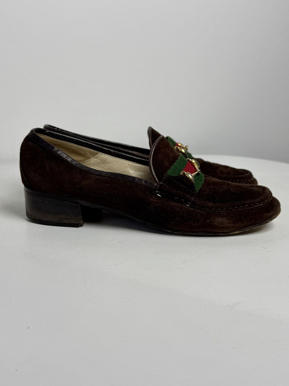 Gucci Vintage 80s rare Gucci brown suede loafers with horsebit Size US 7 / IT 37 - 9 Thumbnail