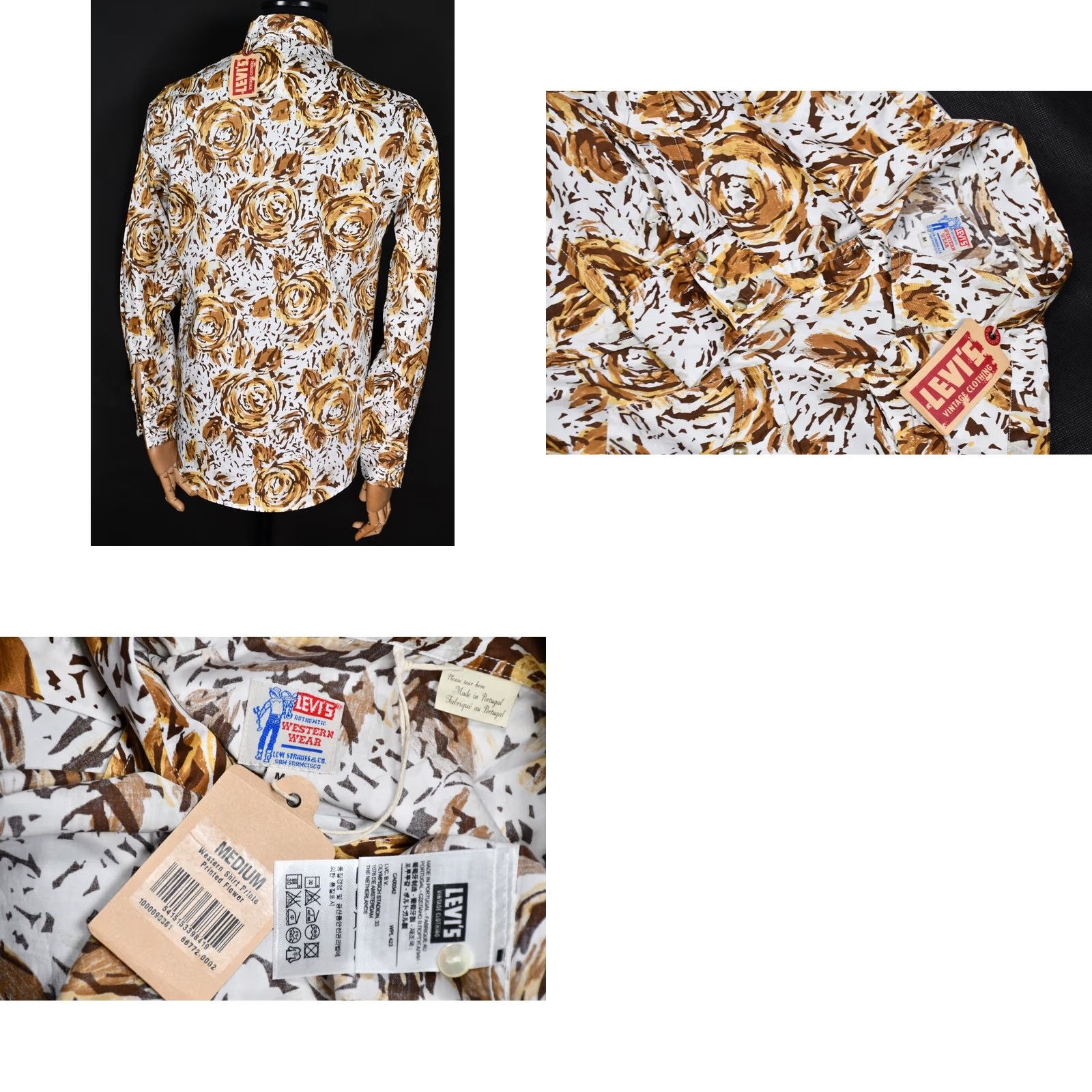 Levi's Levi's LVC Western Shirt Printed Flower M Adult Medium Multicolor Casual Long Sleeve Snap Front Button-Up Size US M / EU 48-50 / 2 - 8 Thumbnail