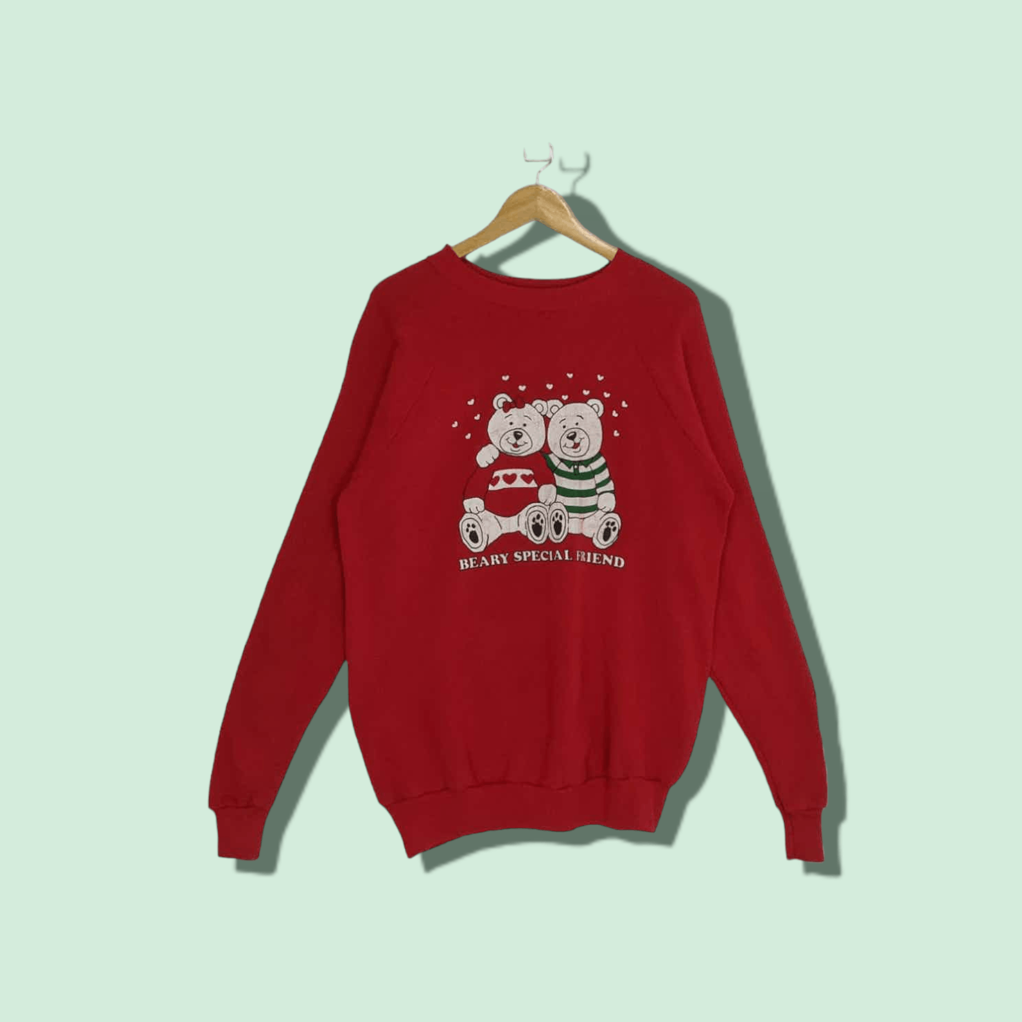 Vintage Vintage 90's BEARY SPECIAL FRIEND Teddy Bear Sweatshirt Size US XL / EU 56 / 4 - 1 Thumbnail