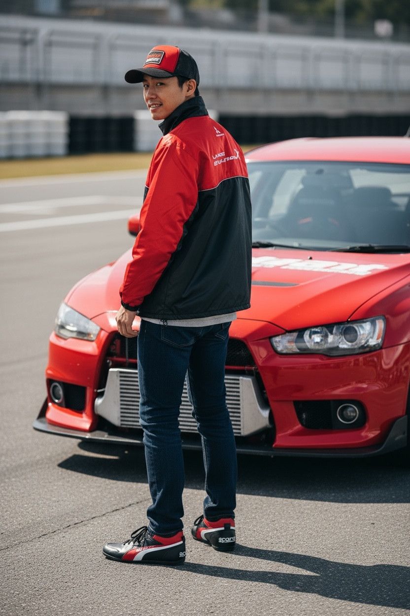 Japanese Brand MITSUBISHI LANCER EVOLUTION 10 Light Quilted Jacket Size US M / EU 48-50 / 2 - 1 Thumbnail