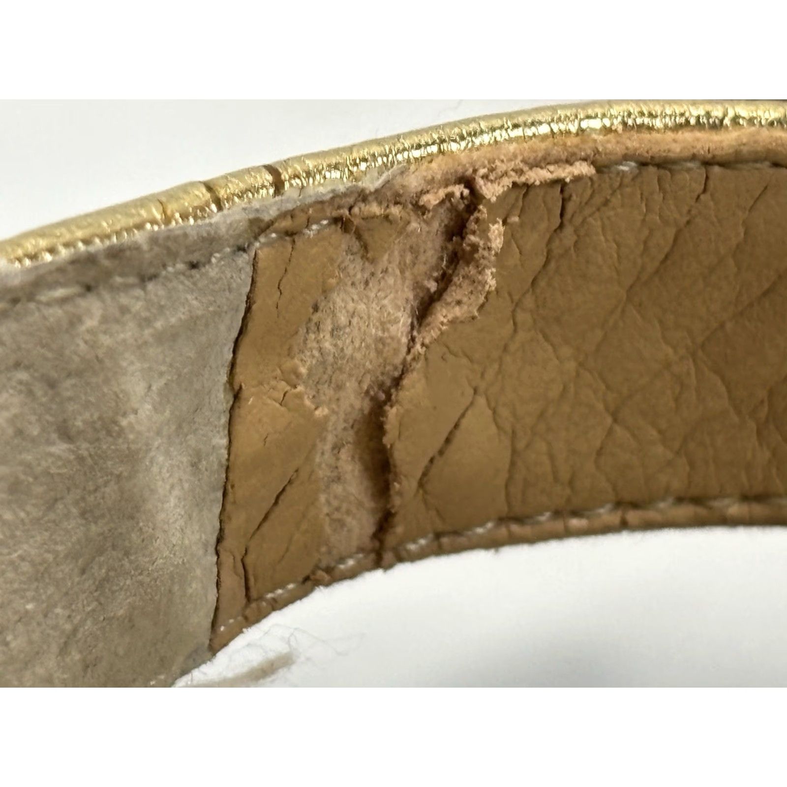 Banana Republic BANANA REPUBLIC Gold Leather Sandals Sz 9.5 Women’s Ankle Strap Flats Size US 10 / IT 40 - 8 Thumbnail