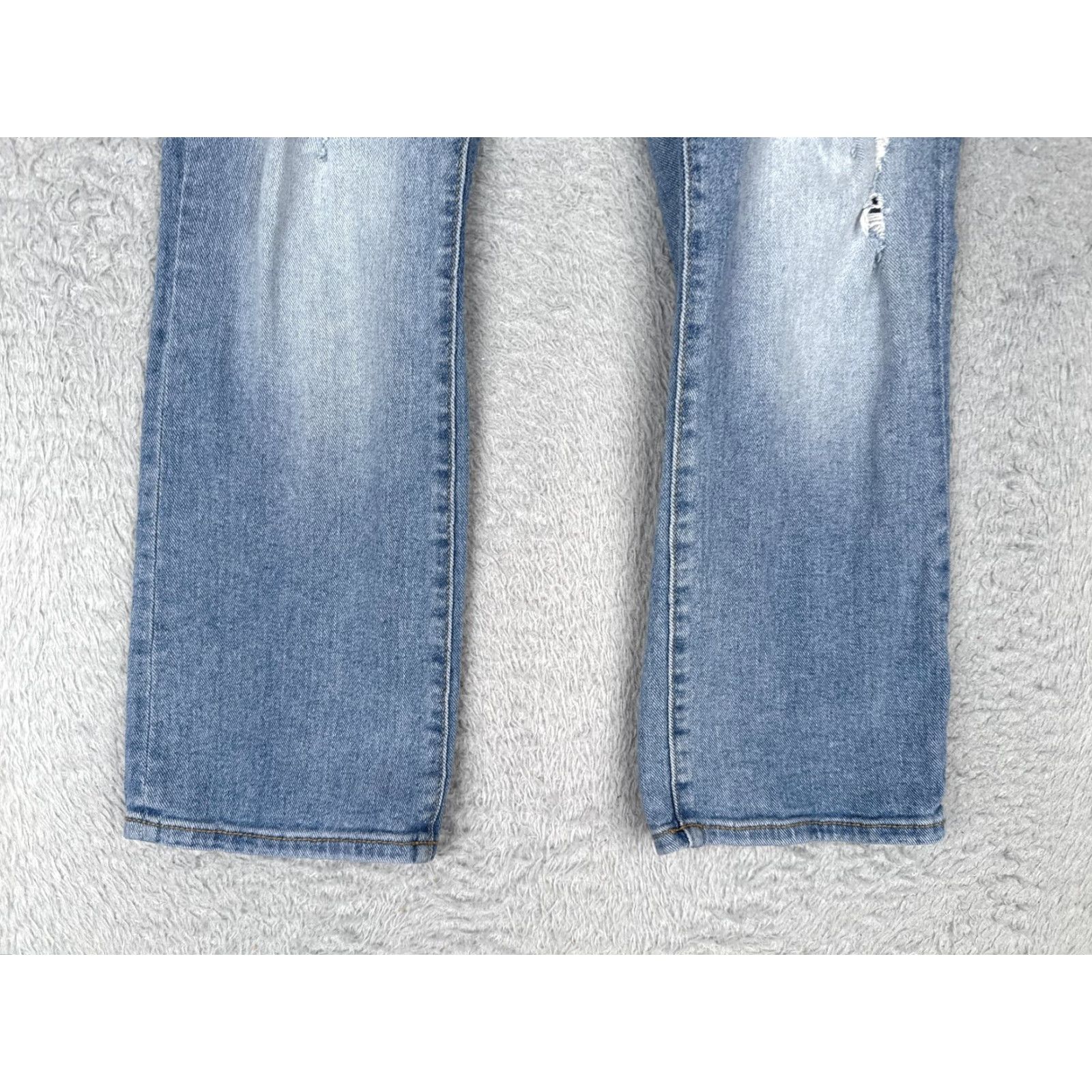 Vintage Seven7 Jeans Women Bootcut Jeans Blue Light Wash Distressed 28x25 4 Casual Denim Pants 5-Pocket Design Size 27" / US 4 / IT 40 - 2 Thumbnail