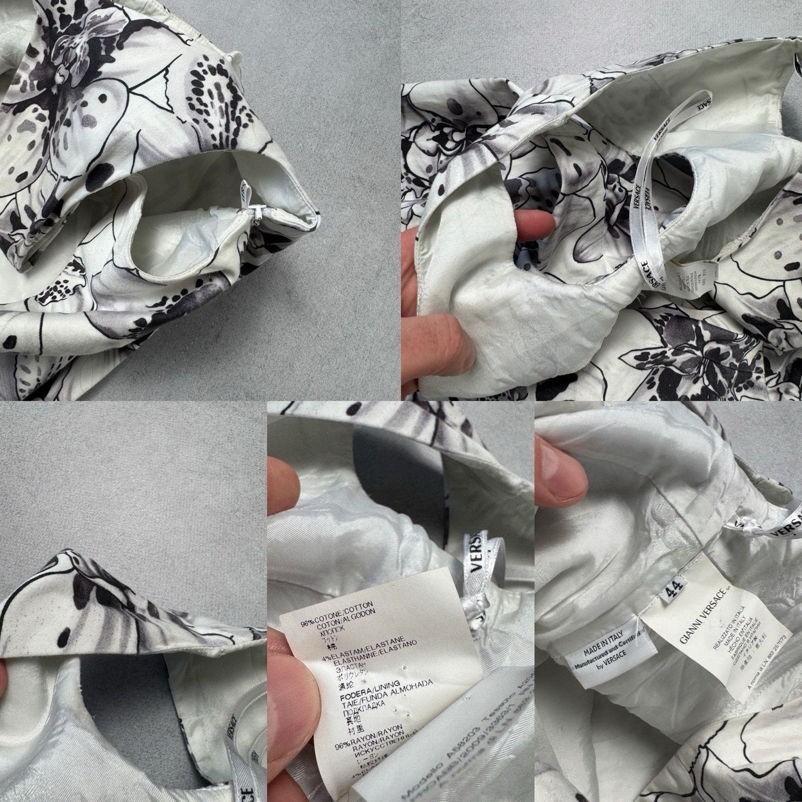 Versace Versace Women Mini Dress Short Flower Print White Size 44 Size M / US 6-8 / IT 42-44 - 22 Thumbnail