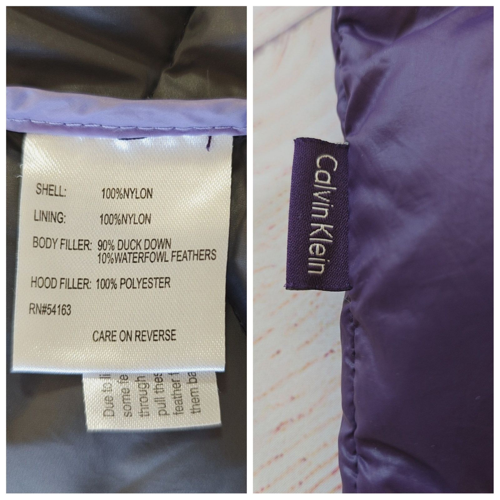 Calvin Klein purple packable down puffer vest with hoodie sz XS Size XS / US 0-2 / IT 36-38 - 9 Thumbnail