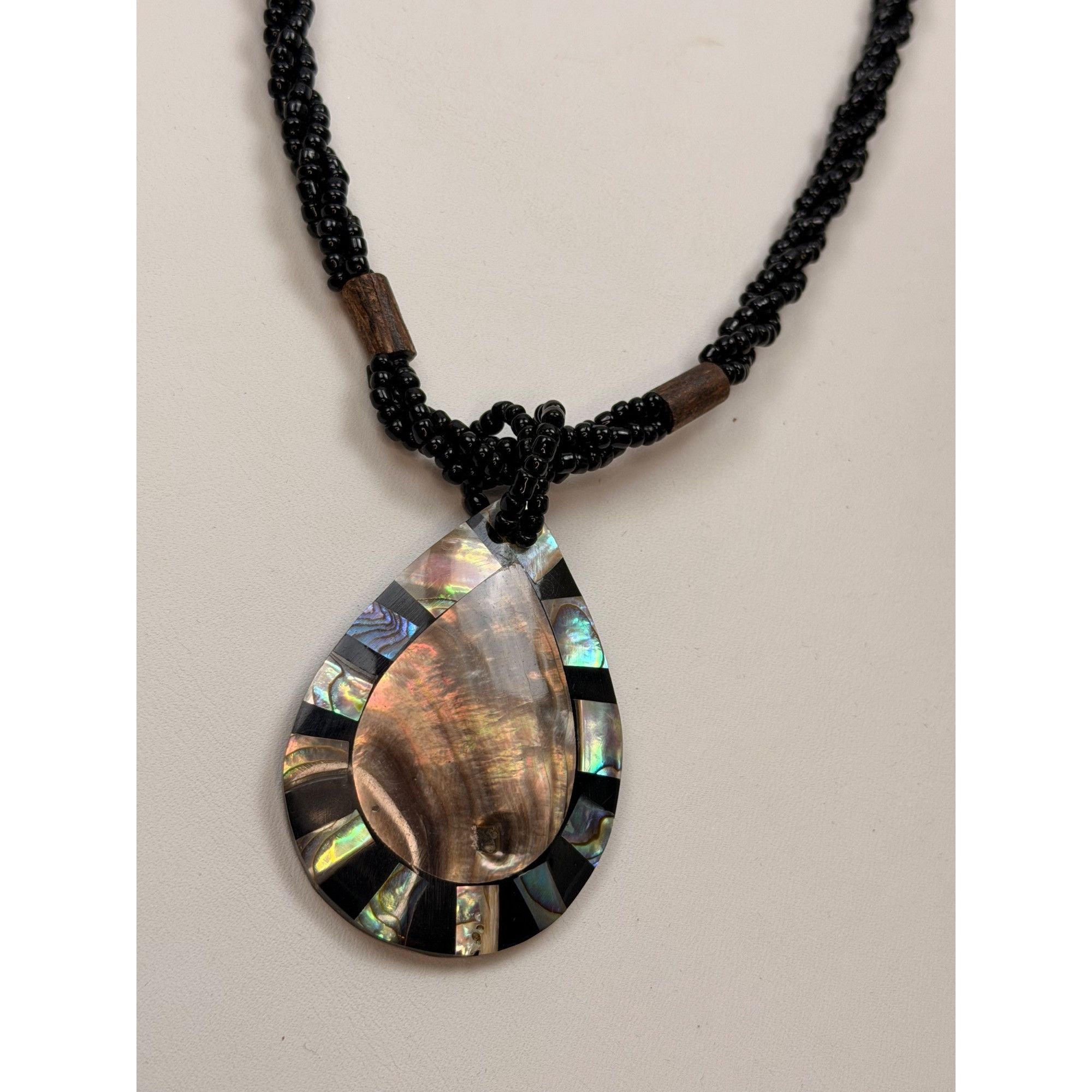 Other Abalone shell pendant necklace with teardrop shape Size ONE SIZE - 2 Thumbnail