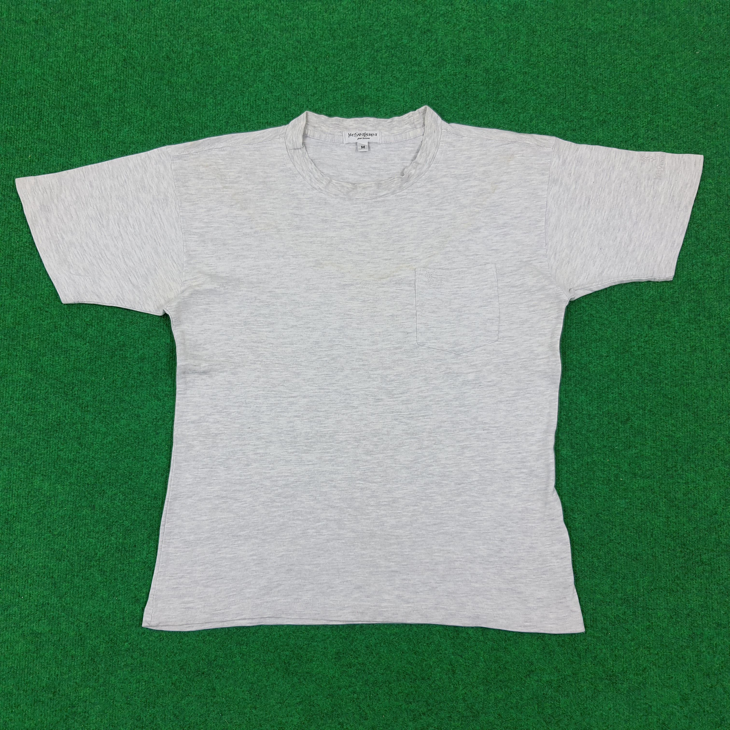 Vintage × Yves Saint Laurent Vintage Yves Saint Laurent YSL with Pocket Dedigner Tshirt Size US L / EU 52-54 / 3 - 1 Thumbnail