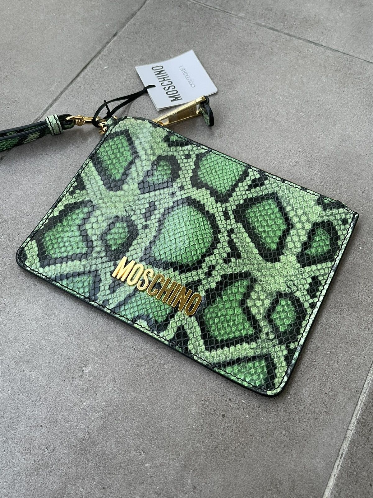Moschino !DS! SS23 Moschino Snake Skin Pattern Leather Clutch Pouch Size ONE SIZE - 6 Thumbnail
