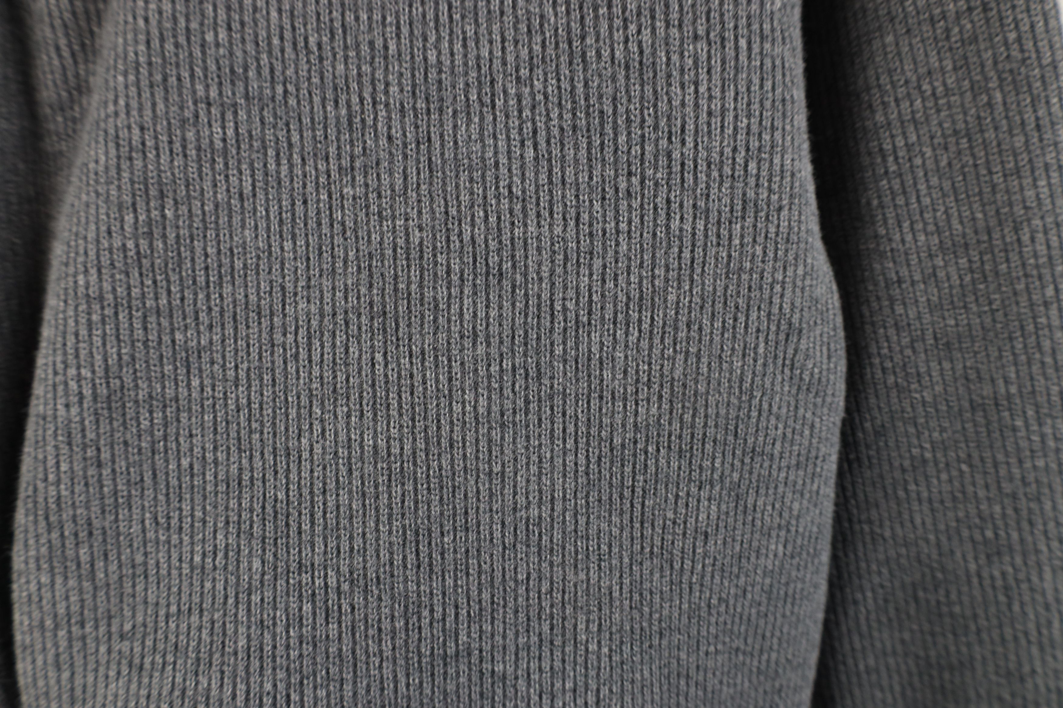 Eddie Bauer × Vintage Vintage 90s Eddie Bauer Ribbed Knit Long Sleeve Polo Gray Size US M / EU 48-50 / 2 - 6 Thumbnail