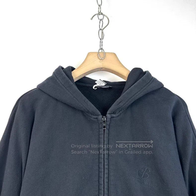 Balenciaga Balenciaga Black Embroidered Logo Zip-Up Hooded Sweater Size US XS / EU 42 / 0 - 3 Thumbnail