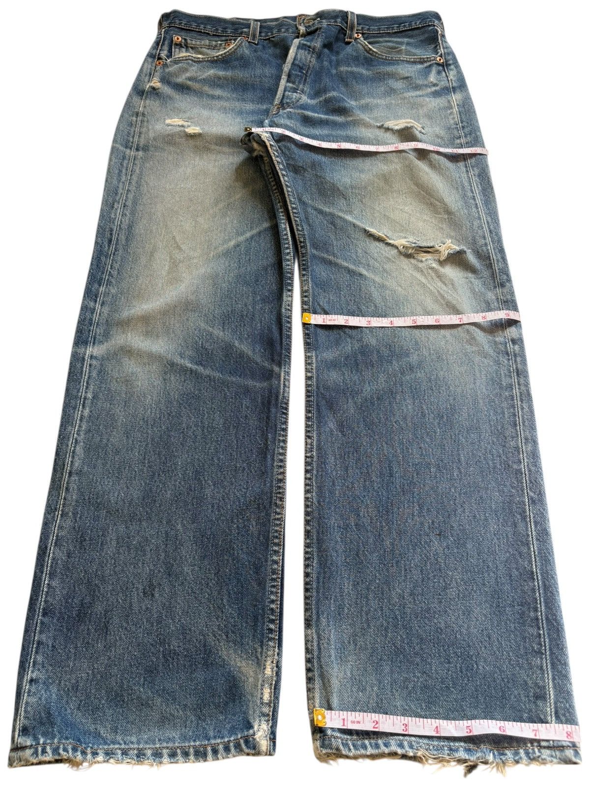 Levi's Vintage 90s Levis 501 Mud Wash Distressed Loose Baggy Jeans Size US 38 / EU 54 - 15 Thumbnail