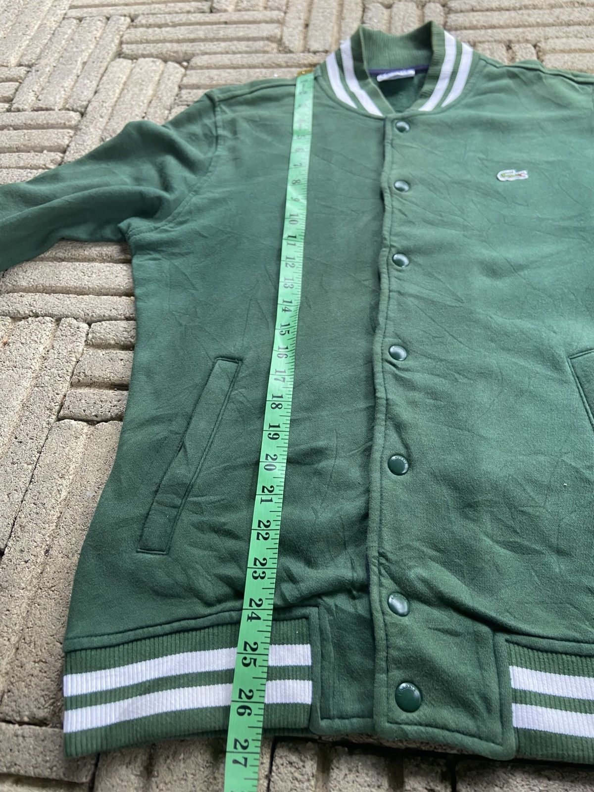 Lacoste Lacoste varsity jacket with white striped ribbed trims Size US M / EU 48-50 / 2 - 11 Thumbnail