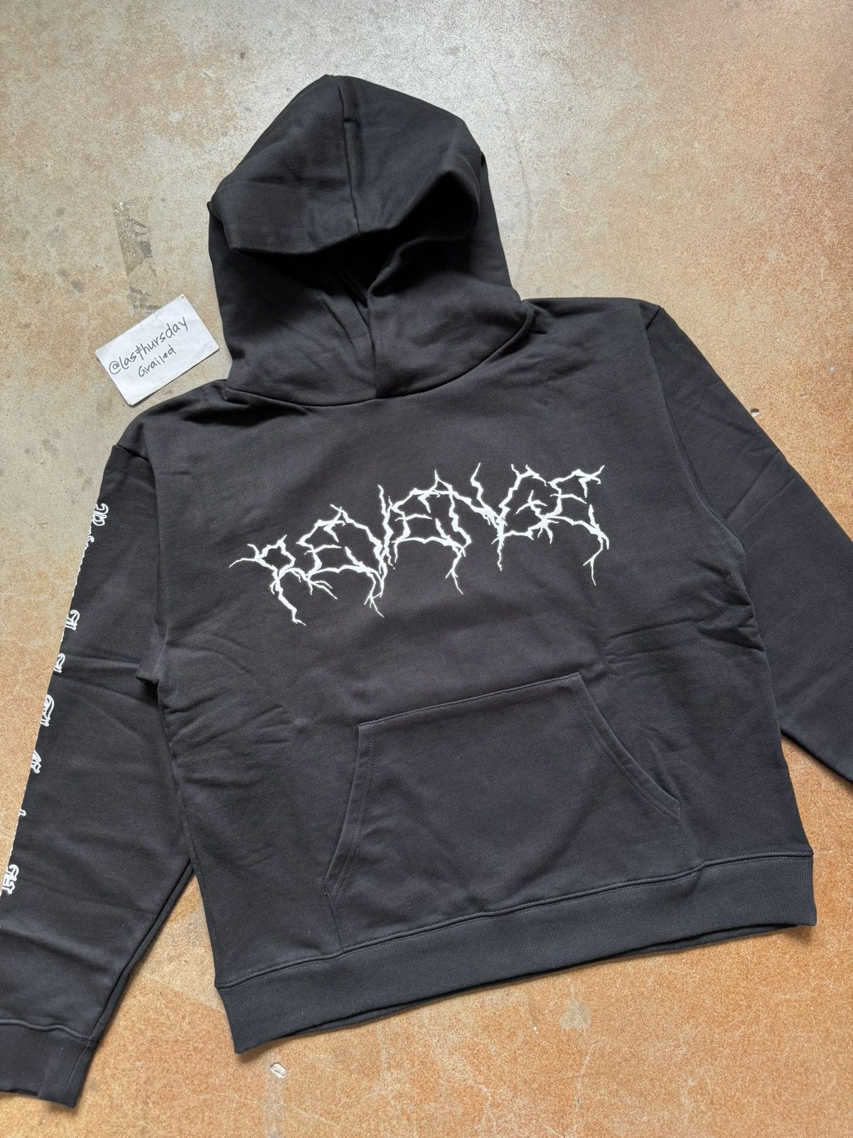 Revenge XXXTENTACION Lightning Hoodie Black White Medium Tops