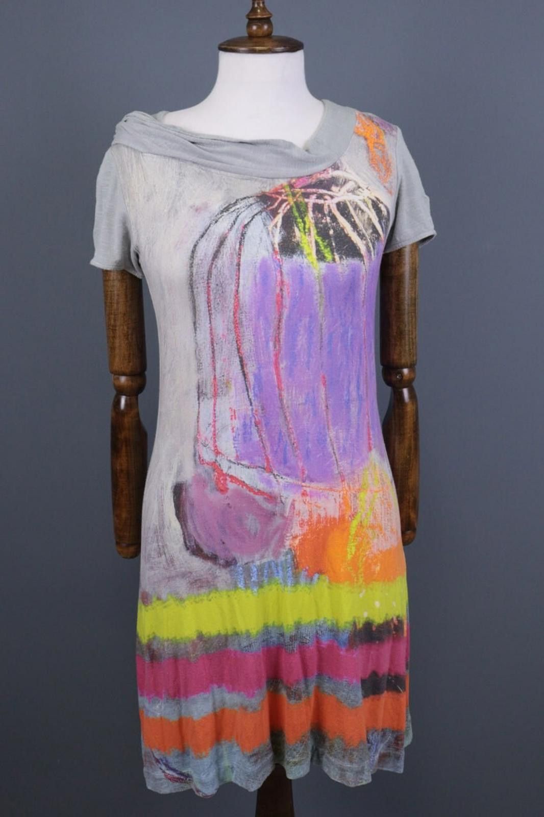 Designer Aventures des Toiles Multicolor Abstract A-Line Dress 36 Size M / US 6-8 / IT 42-44 - 1 Thumbnail