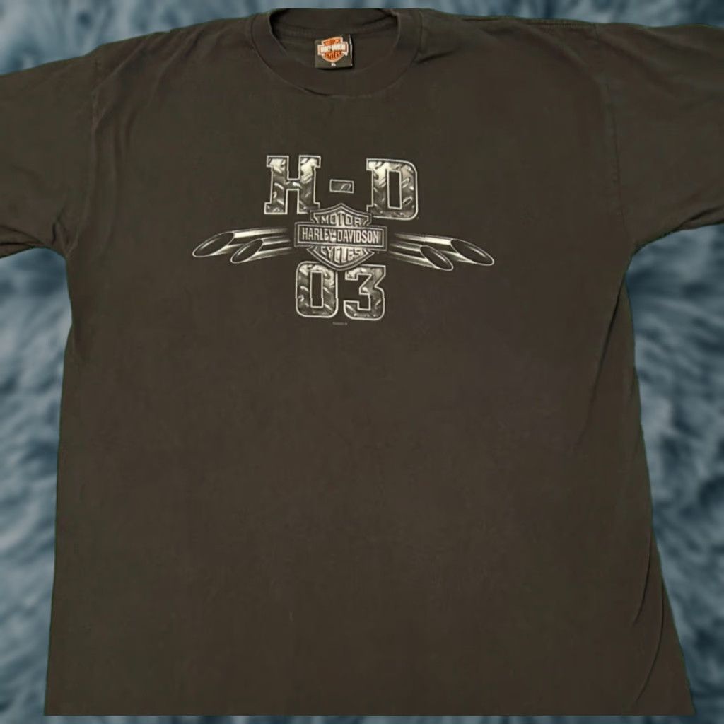 Harley Davidson VINTAGE Harley-Davidson T-Shirt Men XL Black 2003 Eagle Y2K 90s Biker Grunge Hip Hop Motorcycle Punk Orlando Florida Size US XL / EU 56 / 4 - 1 Thumbnail