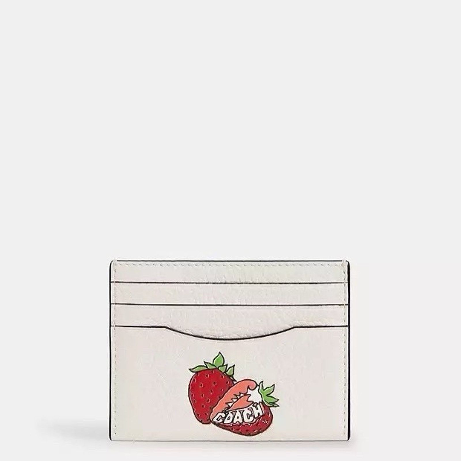 Coach NWT Coach CAR33 Slim Id Card Case Strawberry Gold/Chalk Size ONE SIZE - 4 Thumbnail
