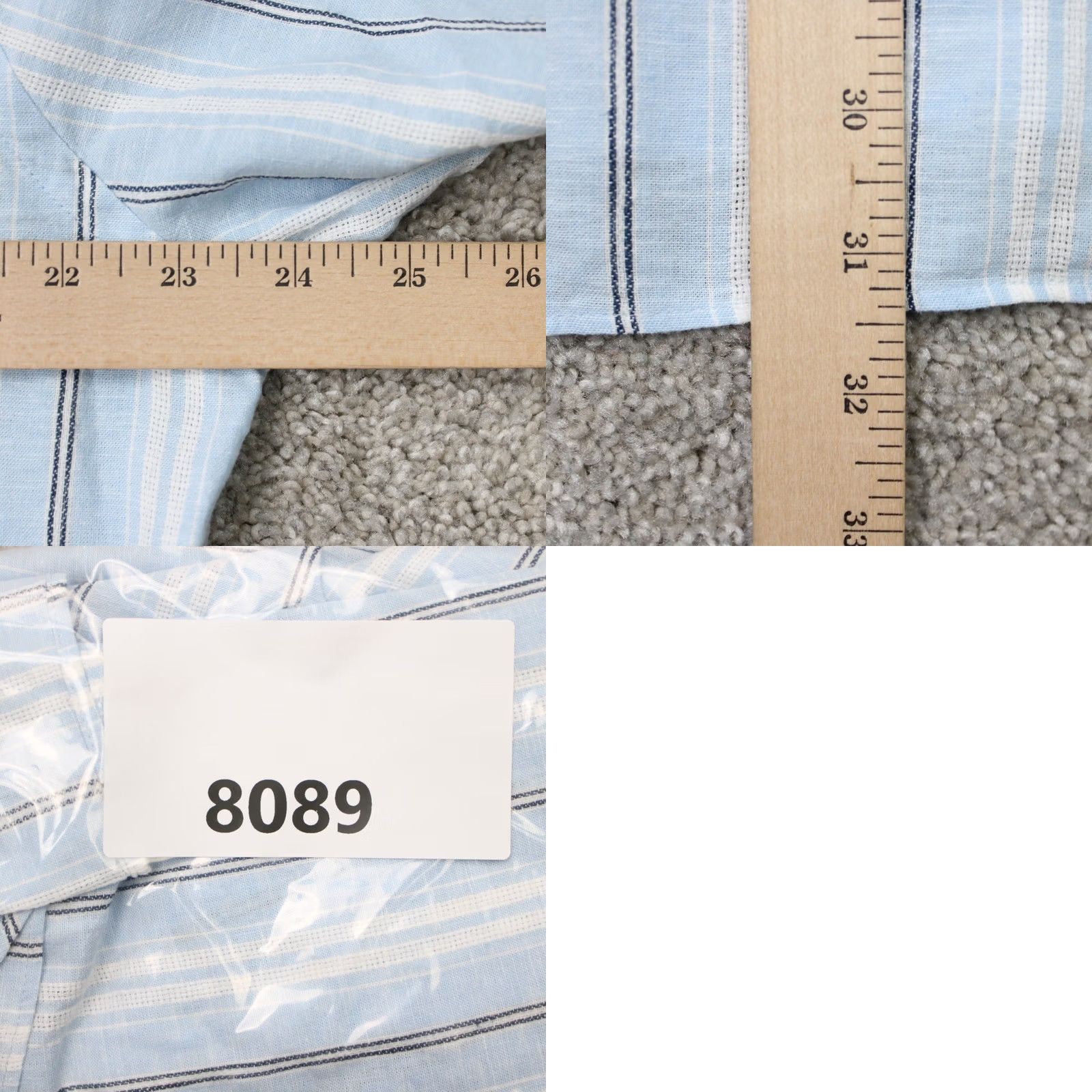 Joseph Abboud Joseph Abboud Shirt Mens L Blue Linen Cotton Blend Modern Fit Short Sleeve Size US L / EU 52-54 / 3 - 8 Thumbnail