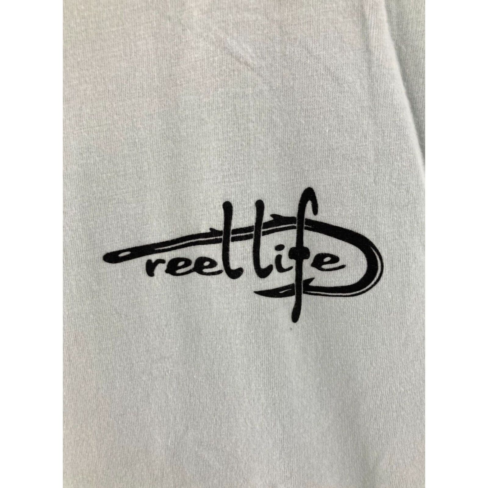 Alife Reel Life T-Shirt Mens XL White Short Sleeve Crew Neck Fishing Outdoors Lightweight Soft Size US XL / EU 56 / 4 - 5 Thumbnail