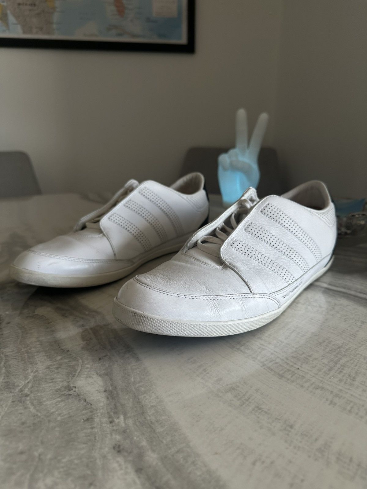 Y-3 Adidas Y-3 by Yohji Yamamoto Honja Low Sneakers White Black Size US 12 / EU 45 - 2 Thumbnail