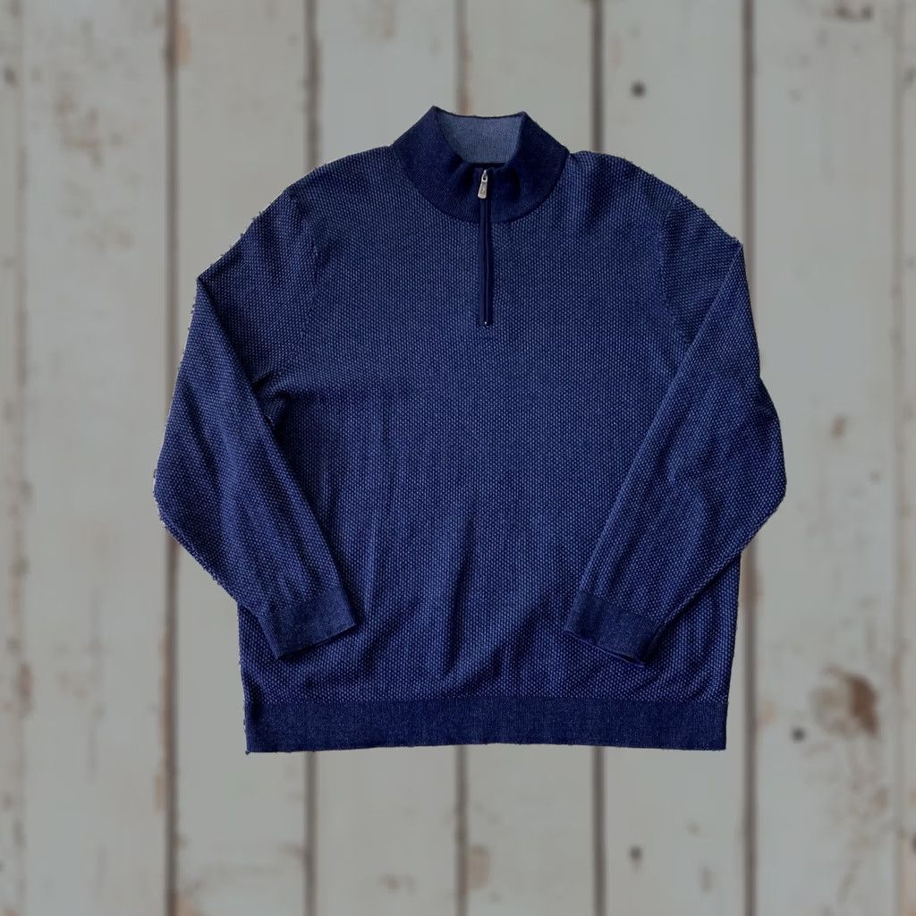 Tommy Bahama Tommy Bahama Island Zone 1/4 Zip Pullover Mens 2XL Cotton Blend Blue Size US XXL / EU 58 / 5 - 1 Thumbnail