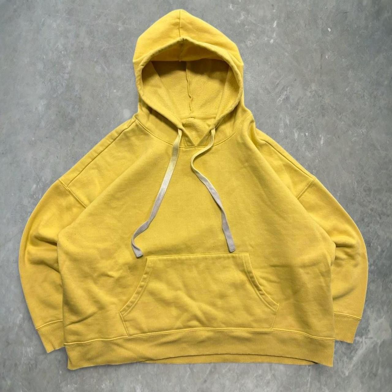 Vintage Crazy Vintage Y2K/2000s Blank Yellow Pullover Hoodie! Size US XL / EU 56 / 4 - 1 Thumbnail
