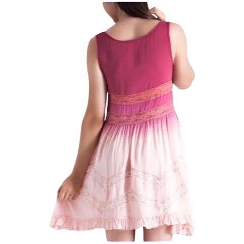 Other NWT Pink Ombré Tiered Ruffle Hem Mini Slip Dress | Coquette Size S / US 4 / IT 40 - 8 Thumbnail