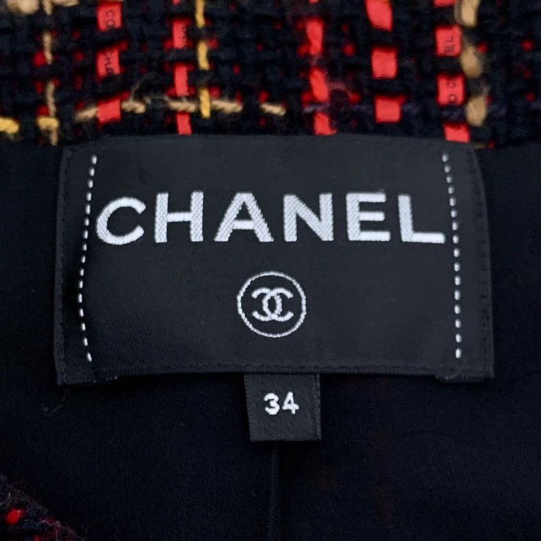Chanel Red and Black Knit Jacket -2505