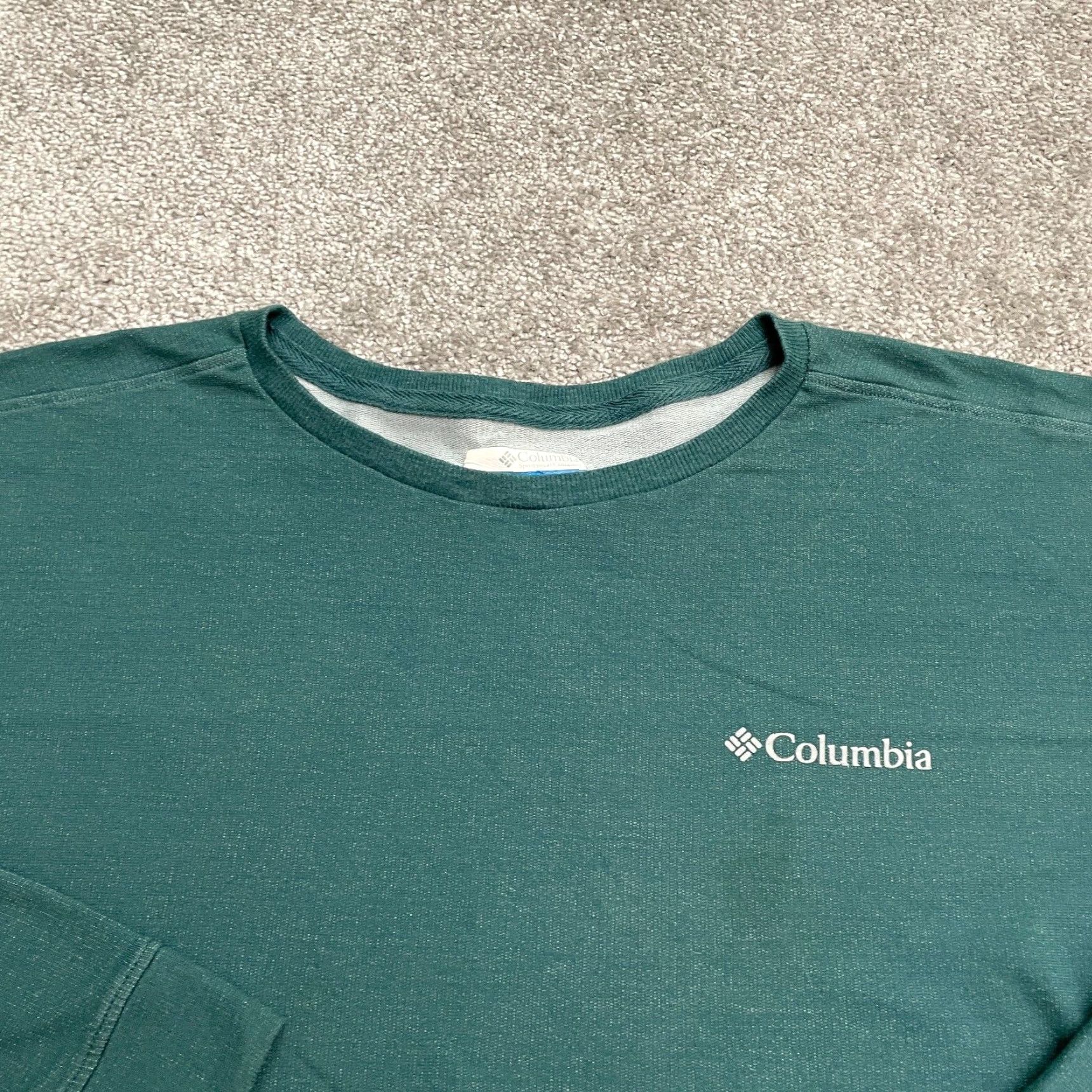 Vintage Columbia Womens Sweatshirt Pullover Crew Neck Green Active Fit 2XL Casual Cotton All Seasons Lightweight Breathable Logo Raglan Sleeve Size XXL / US 16-18 / IT 52-54 - 2 Thumbnail
