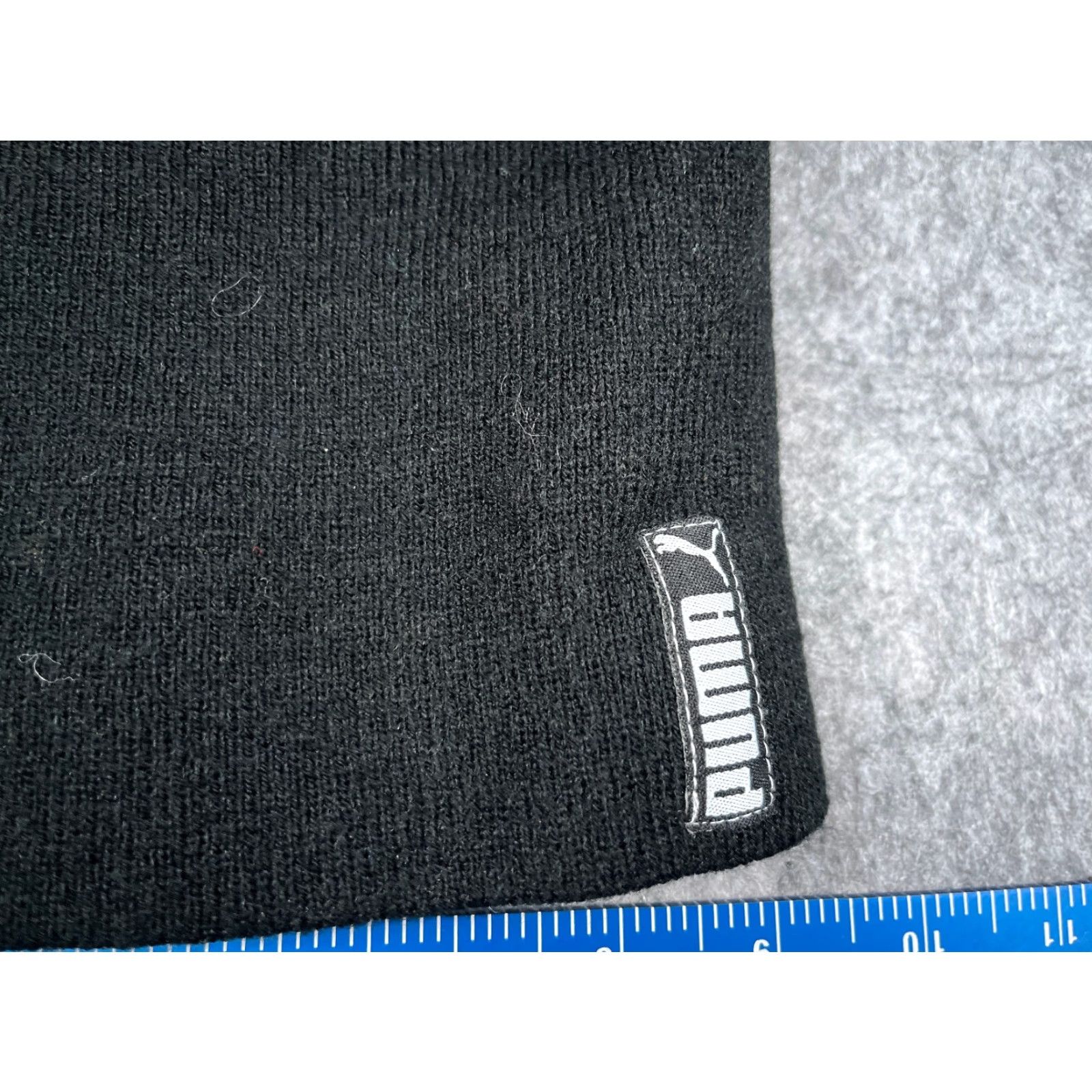 Puma PUMA Beanie Hat One Size Black Knit 100% Acrylic Adjustable Lightweight Beanie Ski Outdoor Logo Men Size ONE SIZE - 2 Thumbnail