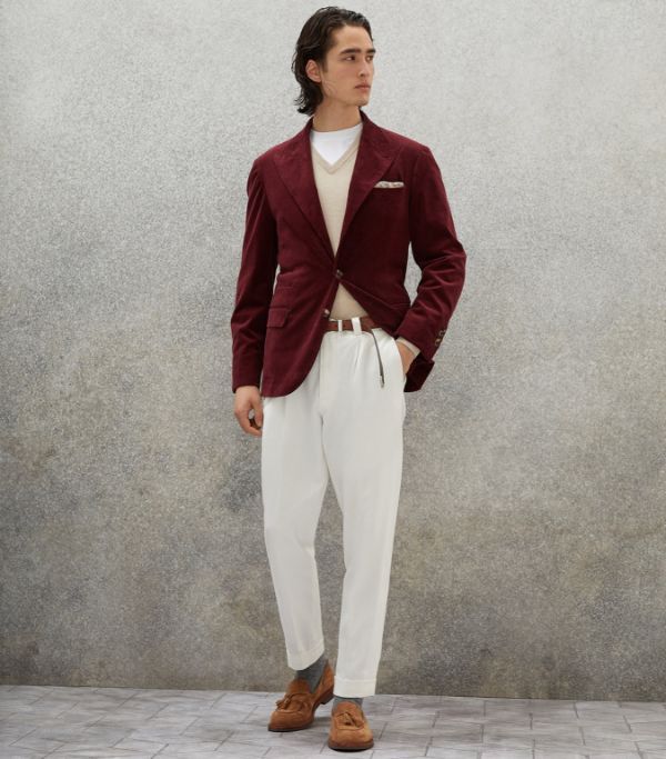 Brunello Cucinelli 0924 Woven Jacket in Red Size US L / EU 52-54 / 3 - 1 Thumbnail