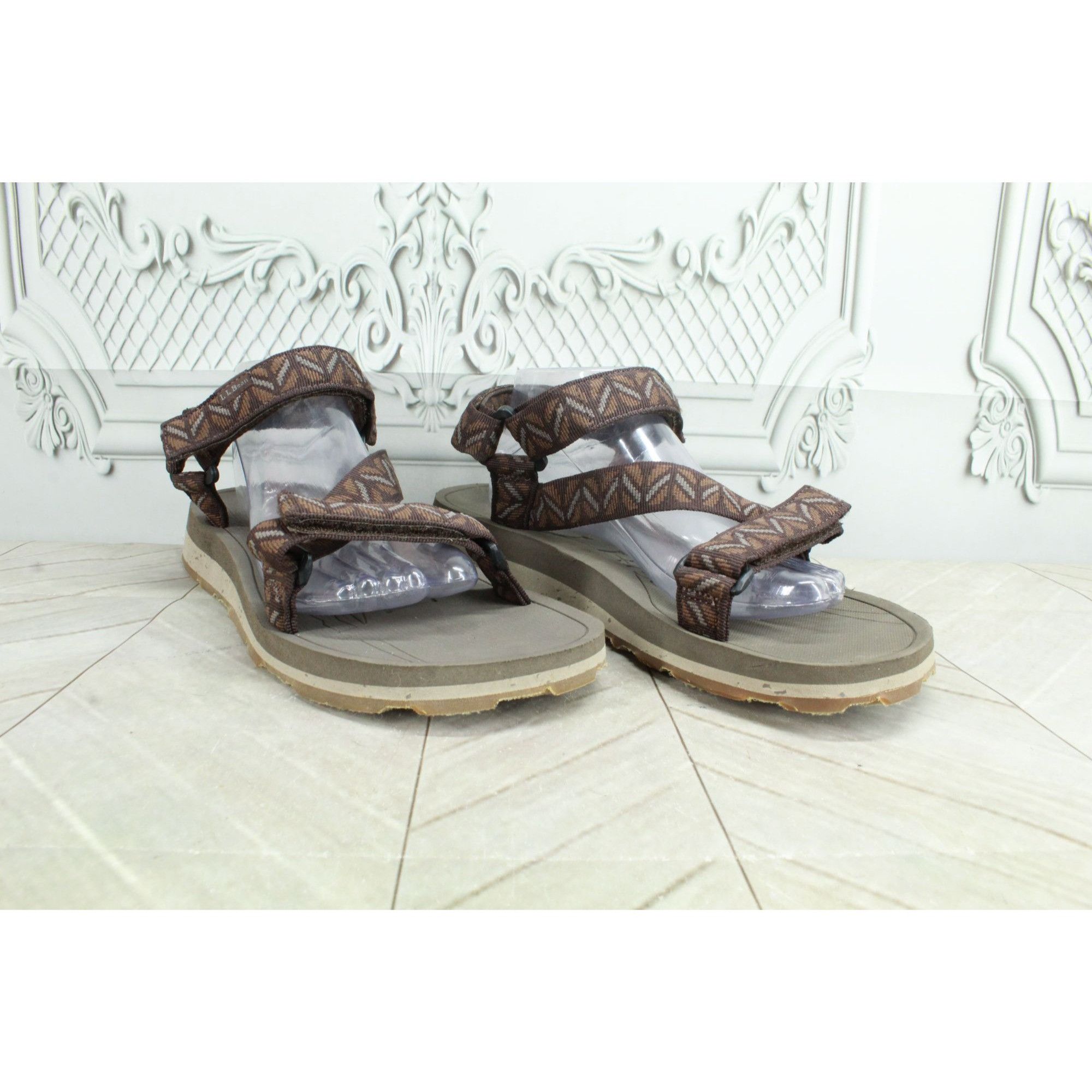 L.L. Bean LL Bean Brown Nylon Hook Loop Outdoor Sandals Size US 11 / EU 44 - 3 Thumbnail