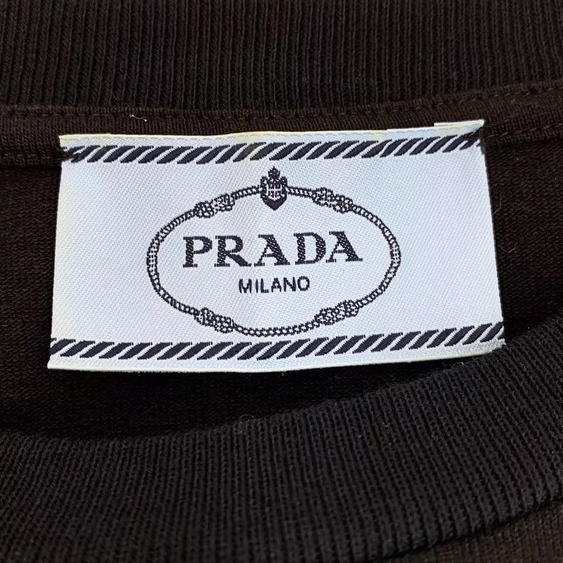 Prada Prada Black Cotton Short Sleeve TShirt -2505 Size S / US 4 / IT 40 - 6 Thumbnail