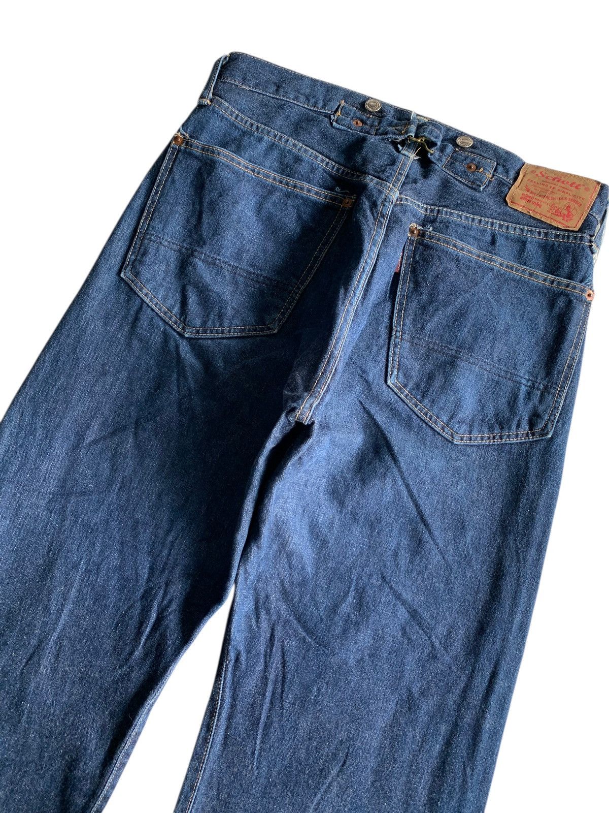 Schott VINTAGE SCHOTT SELVEDGE BUCKLE BACK JAPANESE DENIM Size US 32 / EU 48 - 6 Thumbnail