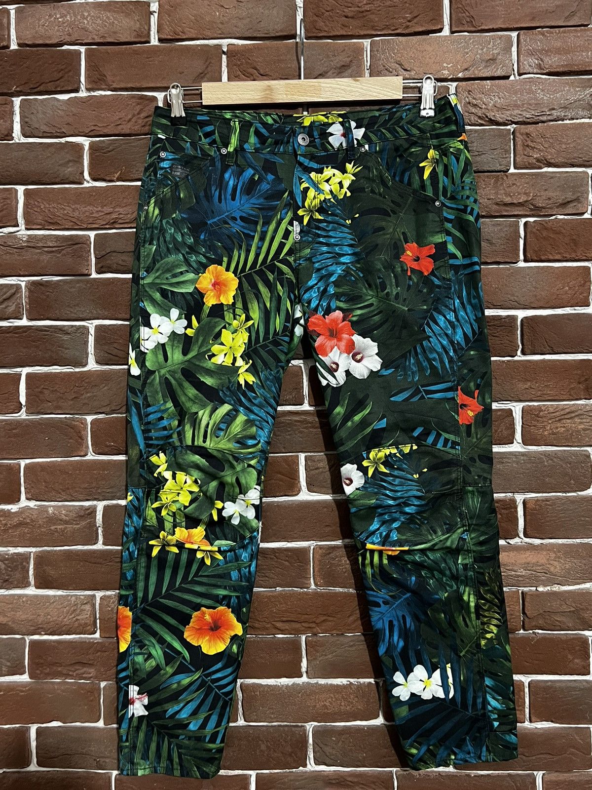 G-Star × Pharrell Rare Pharrell GStar Raw 28x32 Flower Biker Pant AvantGarde Size US 28 / EU 44 - 1 Thumbnail