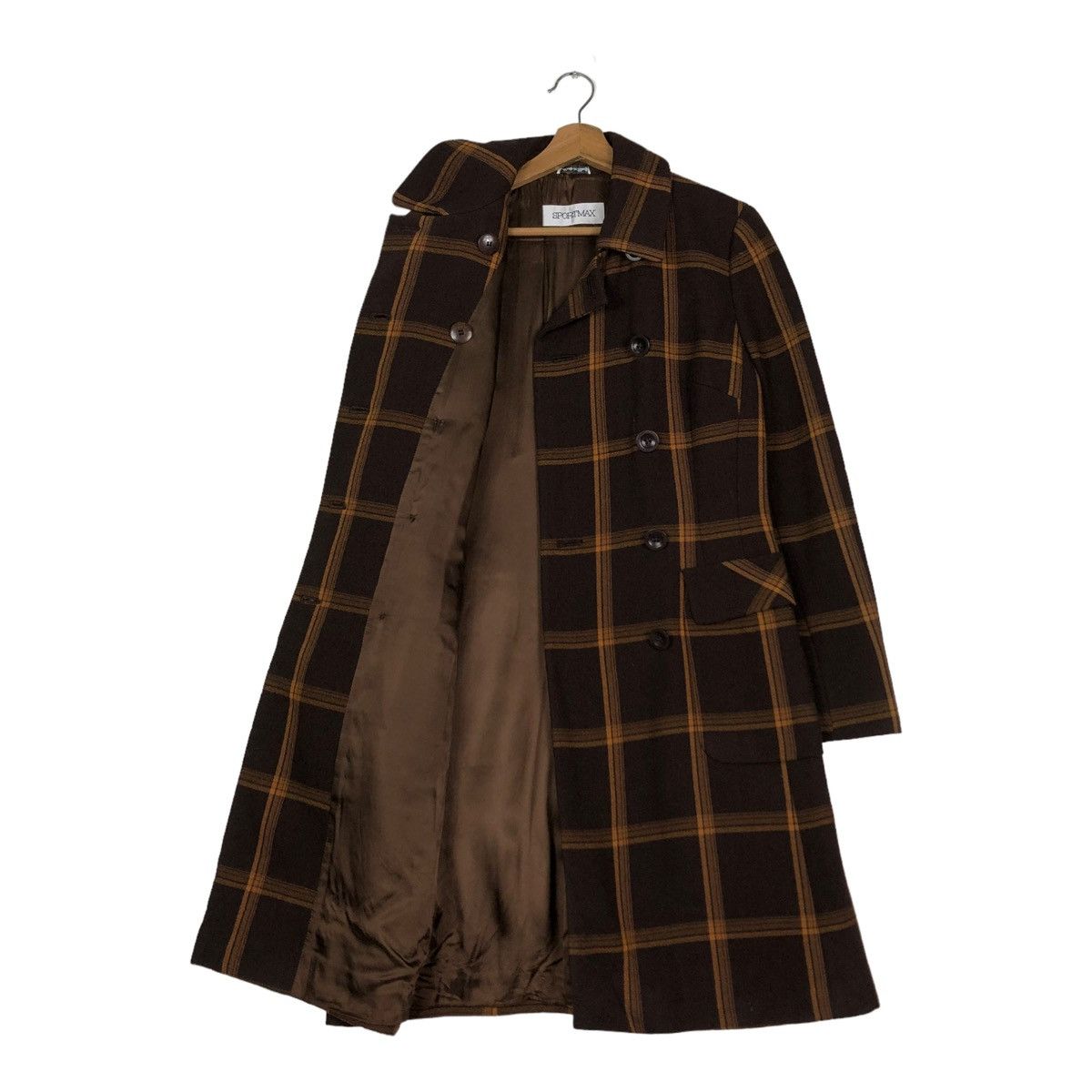Vintage 🔥LONG JACKET WOOL SPORTMAX MADE IN ITALY TARTAN DESIGN Size M / US 6-8 / IT 42-44 - 9 Thumbnail