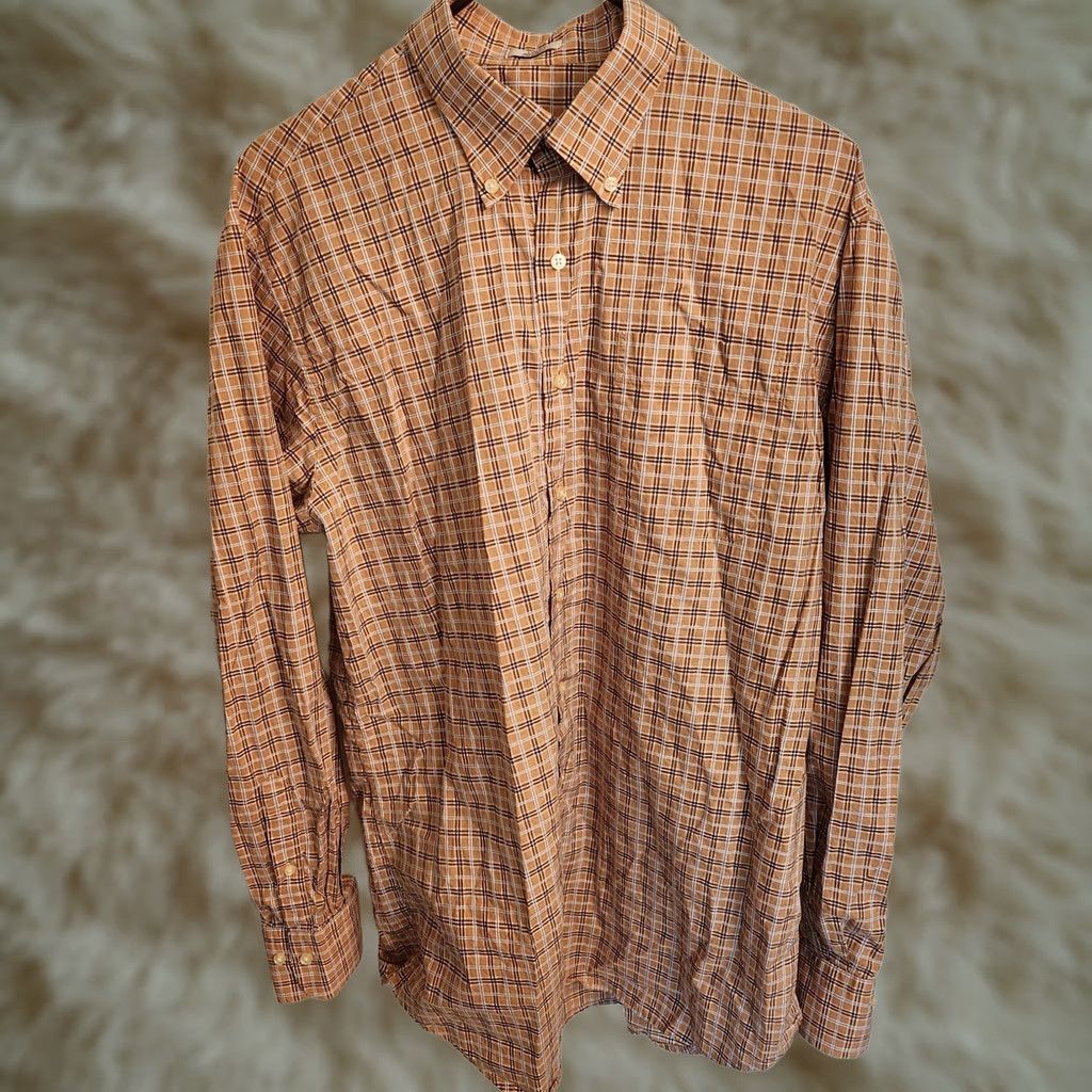 Peter Millar Peter Millar Cotton Orange Plaid Long Sleeve Button-Up Shirt Mens Large Size US L / EU 52-54 / 3 - 1 Thumbnail