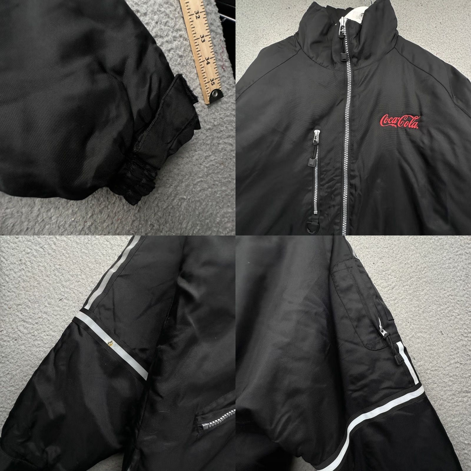 Vintage VINTAGE Tri-Mountain Coca Cola Nylon Quilt Lined Work Jacket Mens XL Reflective Black Jacket Size US XL / EU 56 / 4 - 8 Thumbnail