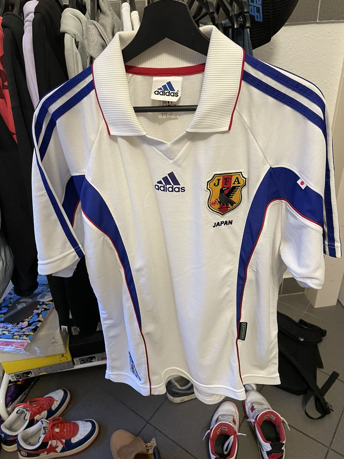 image of Adidas x Soccer Jersey Japan 99/00 Player Issue Away Shirt in Blue, Men's (Size Medium)