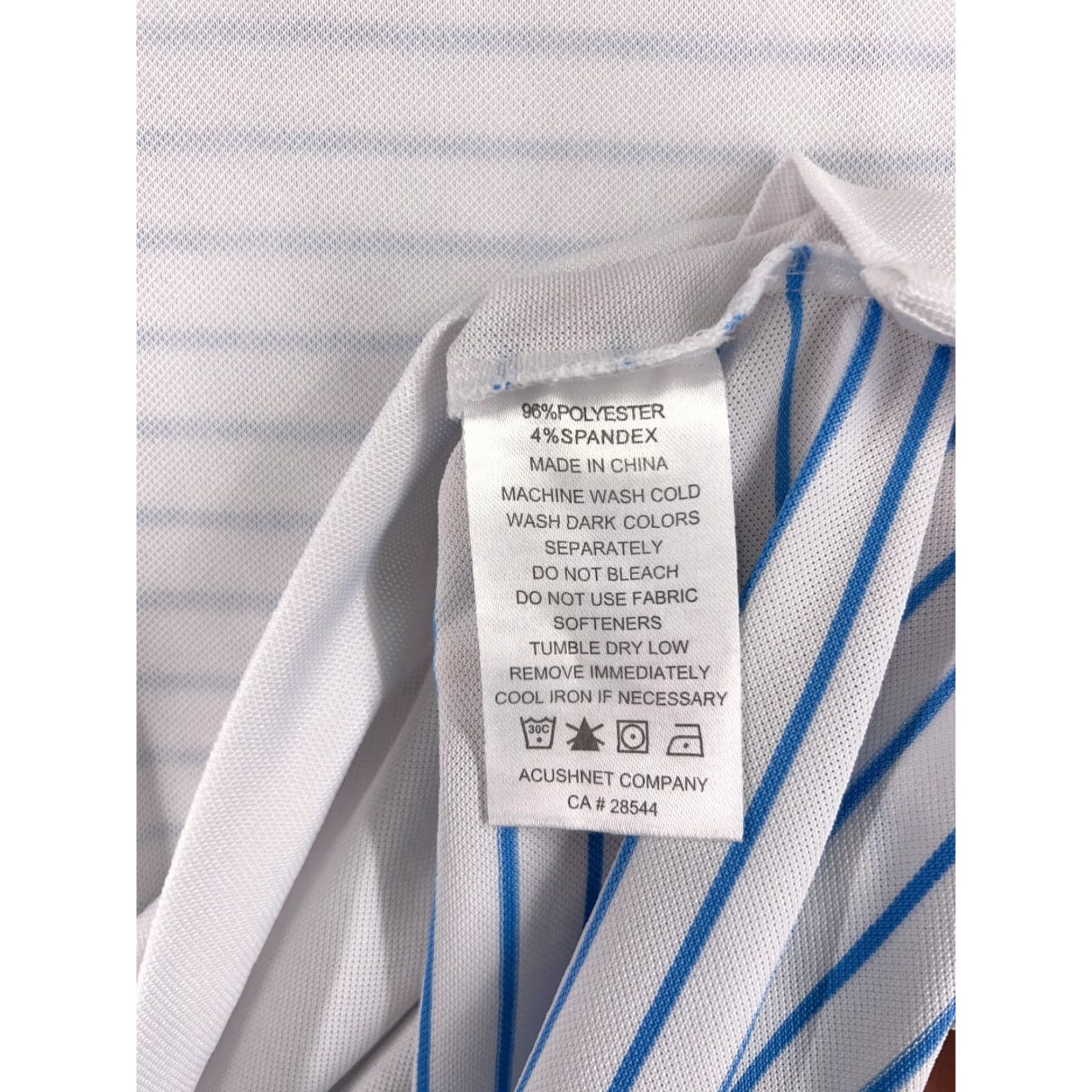 Footjoy FootJoy Polo Mens Large White Striped Polyester Blend Golf Lightweight Shirt Size US L / EU 52-54 / 3 - 4 Thumbnail