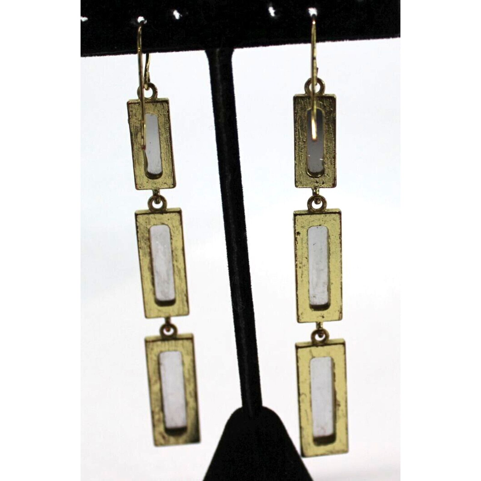 Other Dazzling 3-1/2" Long Moveable Mirror Earrings • Goldtone Size ONE SIZE - 3 Thumbnail