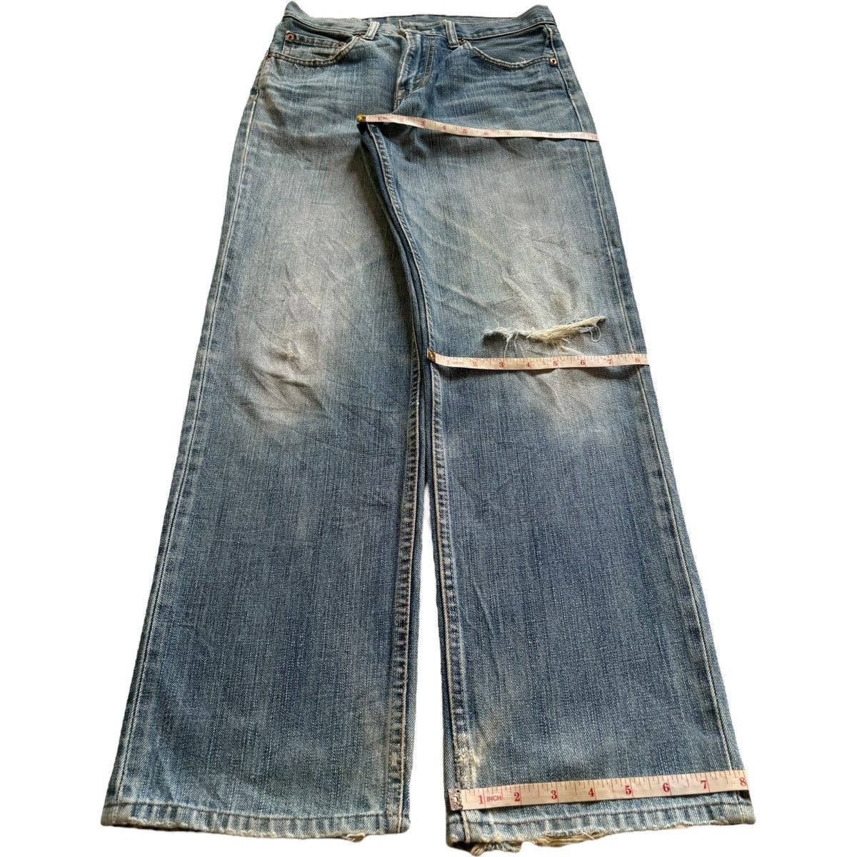 Levi's Vintage 90s Levis 502 Mud Wash Ripped Loose Jeans Size US 28 / EU 44 - 14 Thumbnail