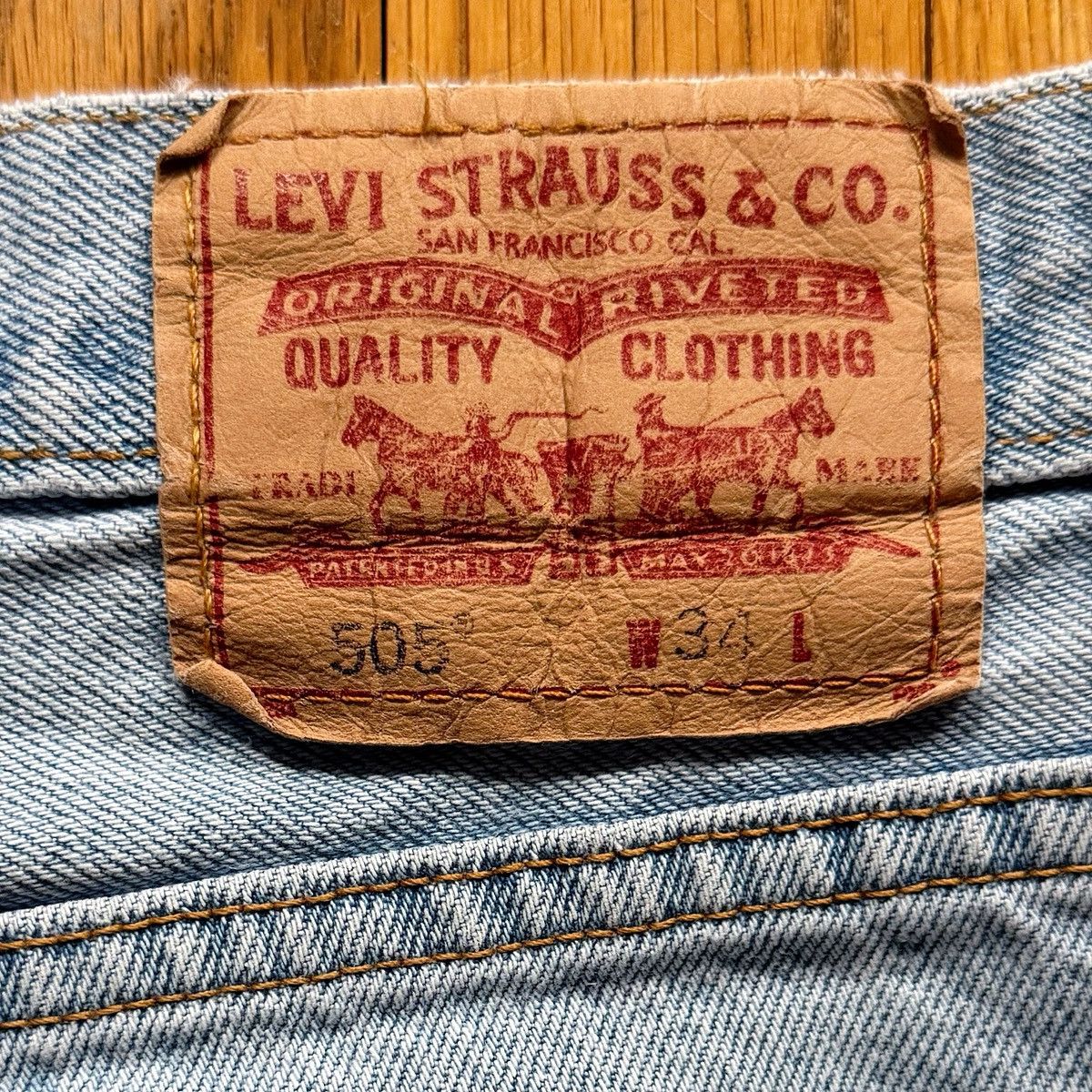 Levi's Vintage Levi’s 505 Regular Fit Jean Shorts Jorts Size US 34 / EU 50 - 3 Thumbnail